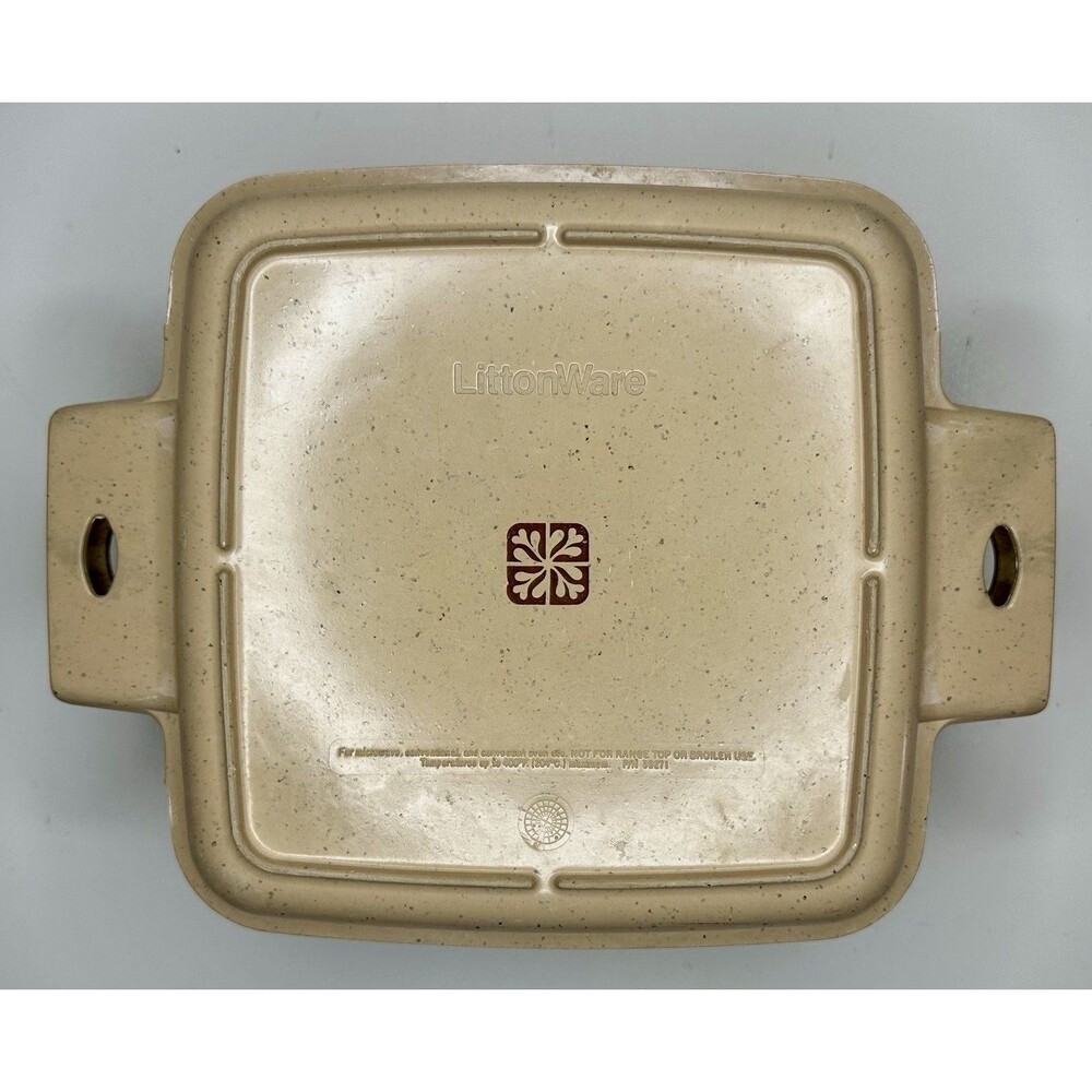 VTG LittonWare Microwave Cookware Square 1.5 Quart Casserole Dish 39271 39272